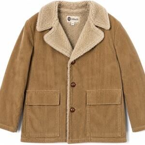 VtG 70s Corduroy Sherpa Lined Coat Dillard Mens 40 Western Ranch Jacket Brown